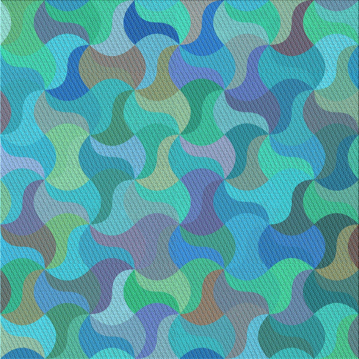 Round Patterned Glacial Blue Ice Blue Rug, pat2070lblu