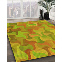 Patterned Green Rug, pat2070yw