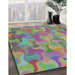 Patterned Purple Modern Rug in Family Room, pat2070