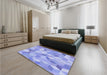 Patterned Light Slate Blue Rug in a Bedroom, pat2071blu