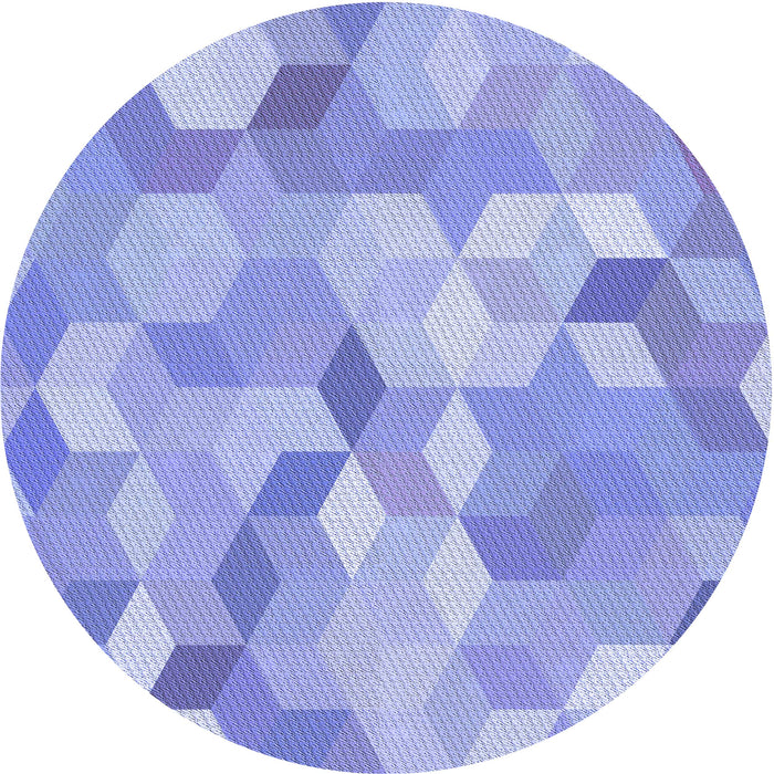 Square Patterned Light Slate Blue Rug, pat2071blu