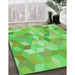 Machine Washable Transitional Emerald Green Rug in a Family Room, wshpat2071grn