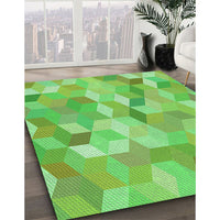 Patterned Emerald Green Rug, pat2071grn