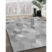 Patterned Gray Rug in Family Room, pat2071gry