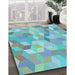 Patterned Koi Blue Rug in Family Room, pat2071lblu