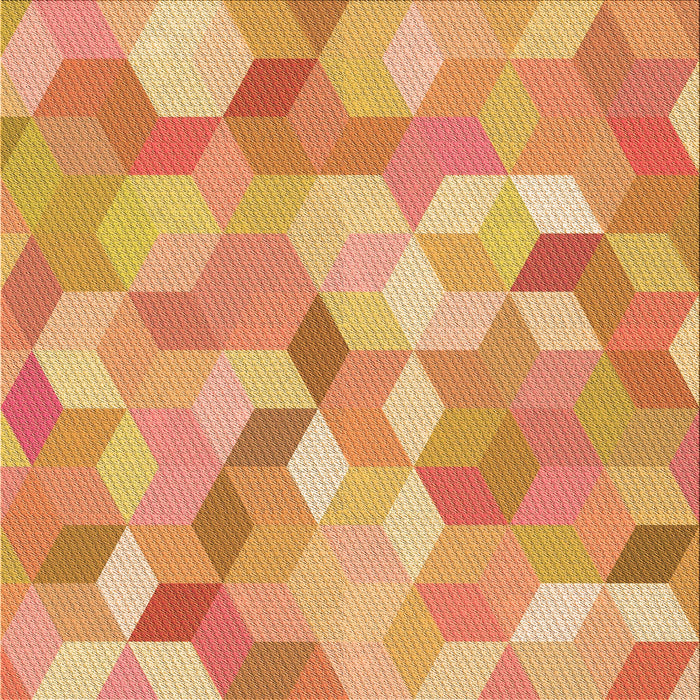 Round Patterned Bright Orange Rug, pat2071org