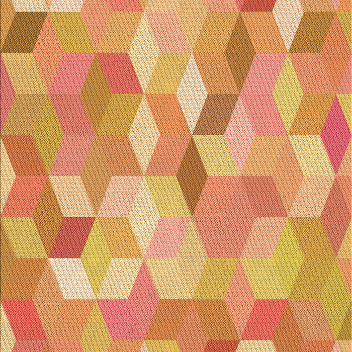 Patterned Bright Orange Rug, pat2071org