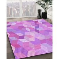 Patterned Violet Purple Rug, pat2071pur