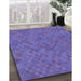 Machine Washable Transitional Amethyst Purple Rug in a Family Room, wshpat2072blu