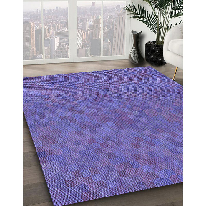 Patterned Amethyst Purple Rug in Family Room, pat2072blu