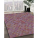 Patterned Rosy Pink Rug in Family Room, pat2072lblu