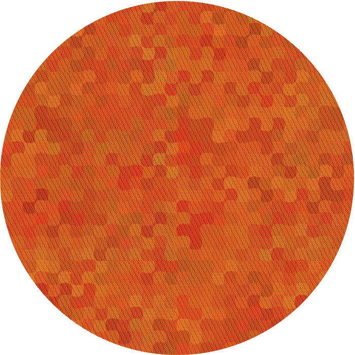 Square Patterned Orange Red Orange Rug, pat2072yw