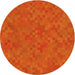 Square Machine Washable Transitional Orange Red Orange Rug in a Living Room, wshpat2072yw