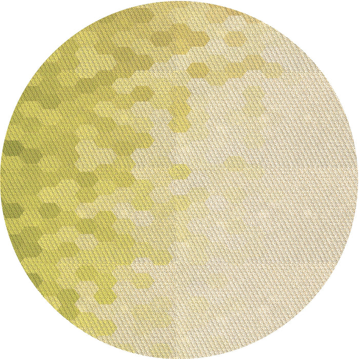Square Patterned Metallic Gold Rug, pat2074brn