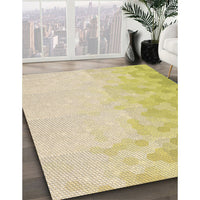 Patterned Metallic Gold Rug, pat2074brn