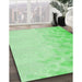 Machine Washable Transitional Green Rug in a Family Room, wshpat2074grn