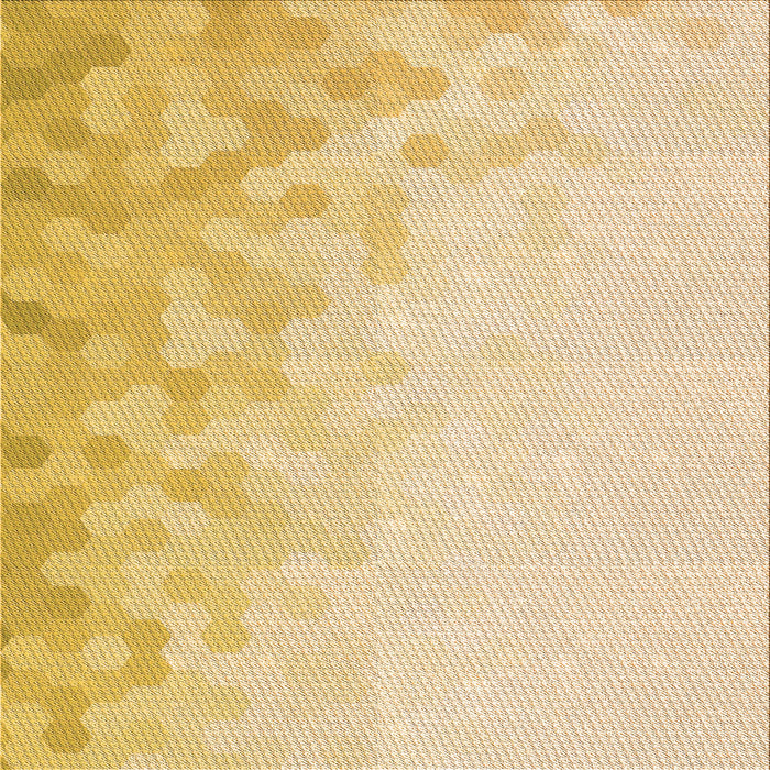 Round Machine Washable Transitional Sun Yellow Rug, wshpat2074org