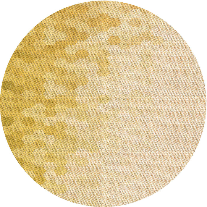 Square Patterned Sun Yellow Rug, pat2074org
