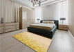 Patterned Sun Yellow Rug in a Bedroom, pat2074org