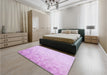 Patterned Violet Purple Rug in a Bedroom, pat2074pur