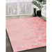 Machine Washable Transitional Pastel Red Pink Rug in a Family Room, wshpat2074rd