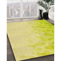 Patterned Golden Brown Yellow Rug, pat2074yw