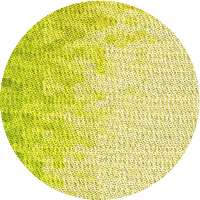 Square Patterned Golden Brown Yellow Rug, pat2074yw