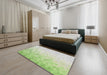 Patterned Green Novelty Rug in a Bedroom, pat2074