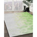 Patterned Green Novelty Rug in Family Room, pat2074