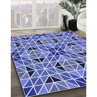 Patterned Jeans Blue Rug, pat2075blu