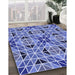 Patterned Jeans Blue Rug in Family Room, pat2075blu