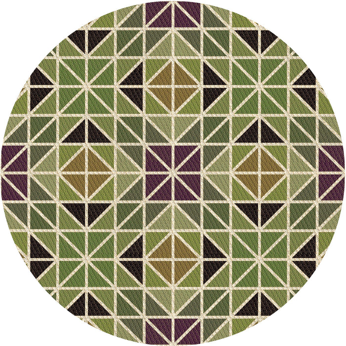 Square Patterned Ginger Brown Green Rug, pat2075brn