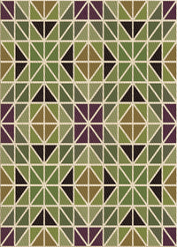 Machine Washable Transitional Ginger Brown Green Rug, wshpat2075brn