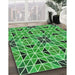 Patterned Green Rug in Family Room, pat2075grn