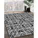 Patterned Cloud Gray Rug in Family Room, pat2075gry