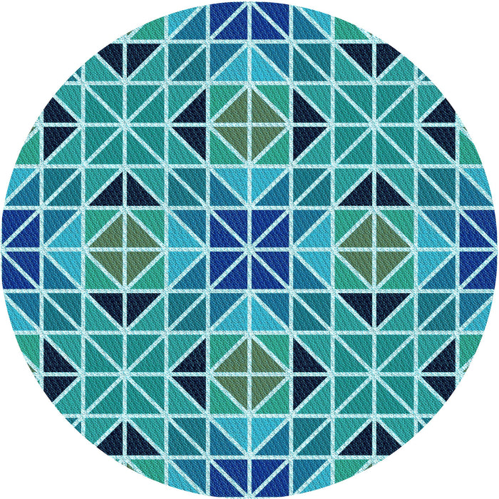 Square Machine Washable Transitional Dark Cyan Green Rug in a Living Room, wshpat2075lblu