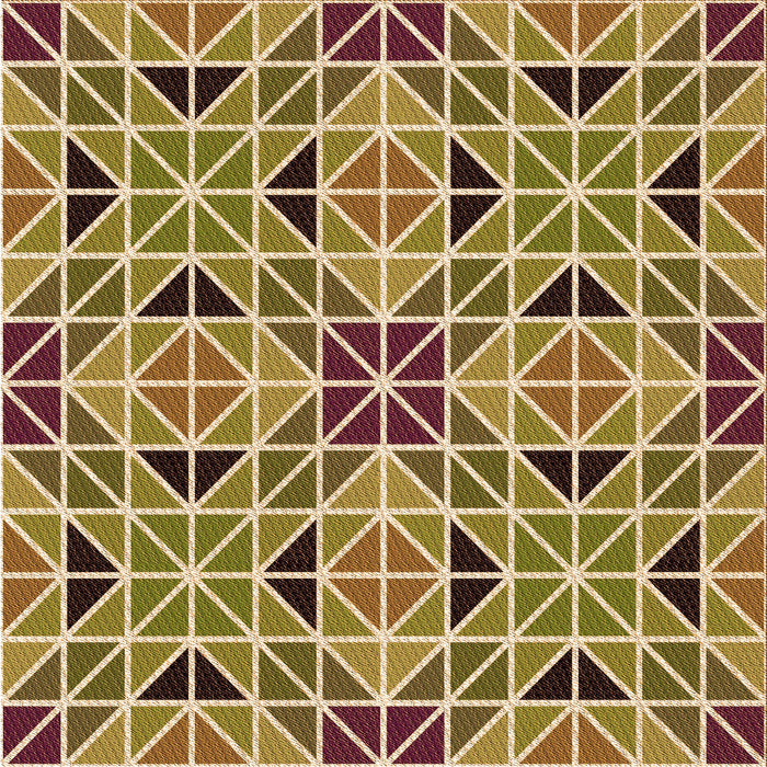 Round Patterned Saddle Brown Rug, pat2075org