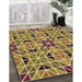 Patterned Saddle Brown Rug in Family Room, pat2075org