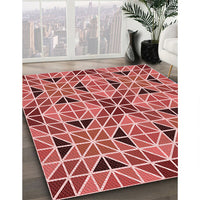 Patterned Light Coral Pink Rug, pat2075rd