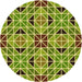 Square Patterned Green Rug, pat2075yw