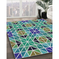 Patterned Blue Novelty Rug, pat2075