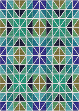 Patterned Blue Novelty Rug, pat2075