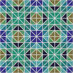Square Patterned Blue Novelty Rug, pat2075