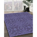 Machine Washable Transitional Medium Slate Blue Rug in a Family Room, wshpat2076blu