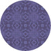 Square Patterned Medium Slate Blue Rug, pat2076blu