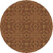 Square Patterned Red Brown Rug, pat2076brn