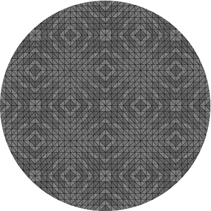 Square Patterned Dark Gray Black Rug, pat2076gry