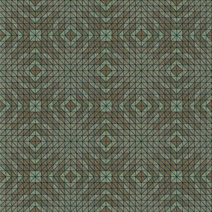 Round Patterned Khaki Green Rug, pat2076lblu