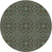 Square Machine Washable Transitional Khaki Green Rug in a Living Room, wshpat2076lblu