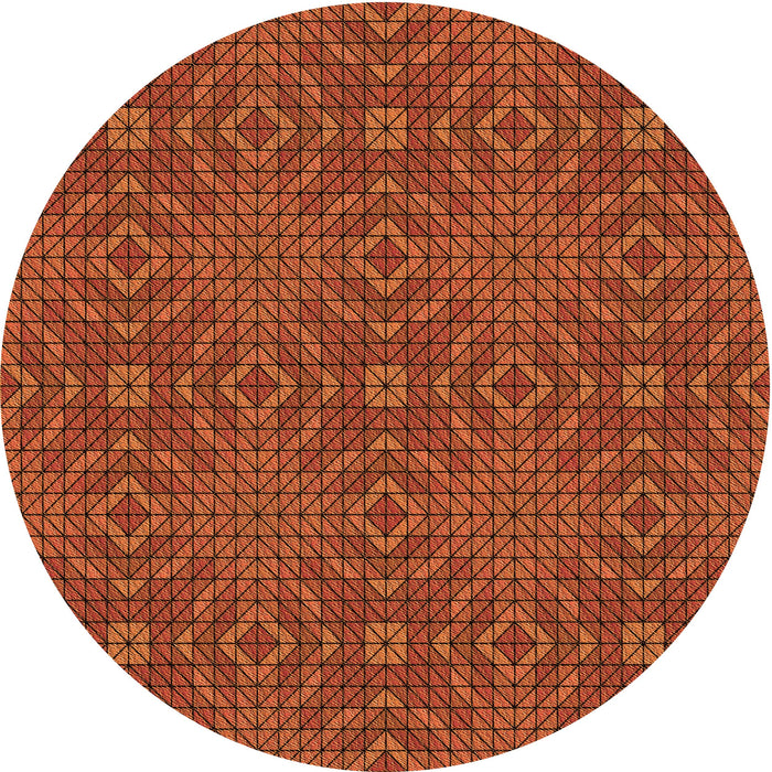 Square Machine Washable Transitional Orange Red Orange Rug in a Living Room, wshpat2076org